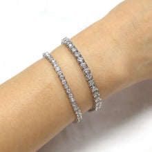 Load image into Gallery viewer, IS003S Rhodium Tennis Bracelet
