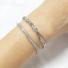 Load image into Gallery viewer, IS005S Rhodium Tennis Bracelet

