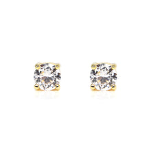 Load image into Gallery viewer, SRM500  Gold Round Cut Crystal CZ Magnetic Stud Earring
