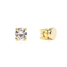 Load image into Gallery viewer, SRM500  Gold Round Cut Crystal CZ Magnetic Stud Earring
