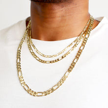 Load image into Gallery viewer, DC118 8MM Gold Diamond Cut Figaro Chain
