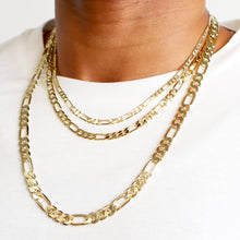 Load image into Gallery viewer, DC116 7MM Gold Diamond Cut Figaro Chain
