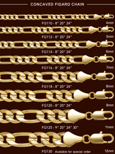 Load image into Gallery viewer, FG116 7MM Concaved Figaro Chain
