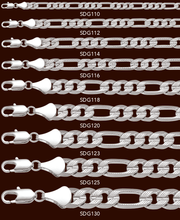 Load image into Gallery viewer, SDG110 4MM Concave Textured Figaro Chain
