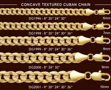 Load image into Gallery viewer, DG2001 10MM Concave Textured Cuban Chain
