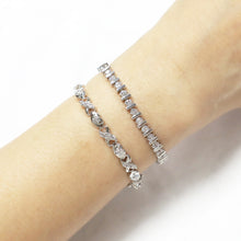 Load image into Gallery viewer, IS014S Rhodium Tennis Bracelet
