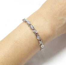Load image into Gallery viewer, IS014S Rhodium Tennis Bracelet
