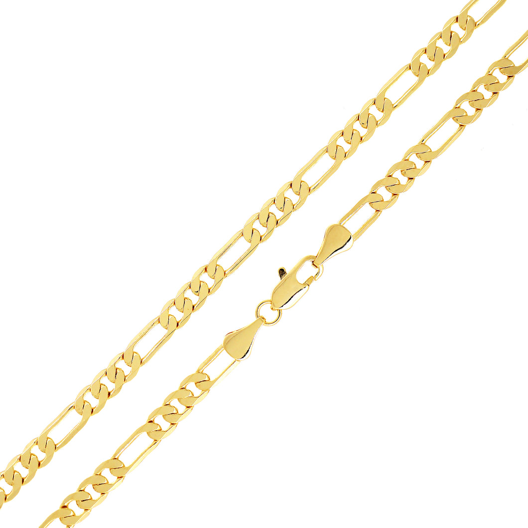 DC110 4MM Gold Diamond Cut Figaro Chain