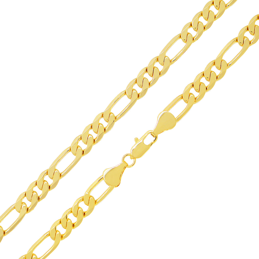 DC116 7MM Gold Diamond Cut Figaro Chain