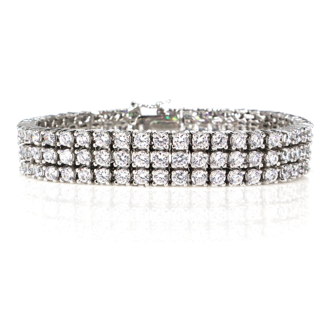 IB002S Rhodium Tennis Bracelet
