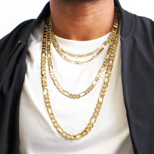 Load image into Gallery viewer, DC116 7MM Gold Diamond Cut Figaro Chain
