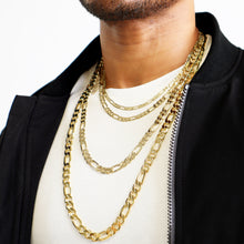 Load image into Gallery viewer, DC110 4MM Gold Diamond Cut Figaro Chain
