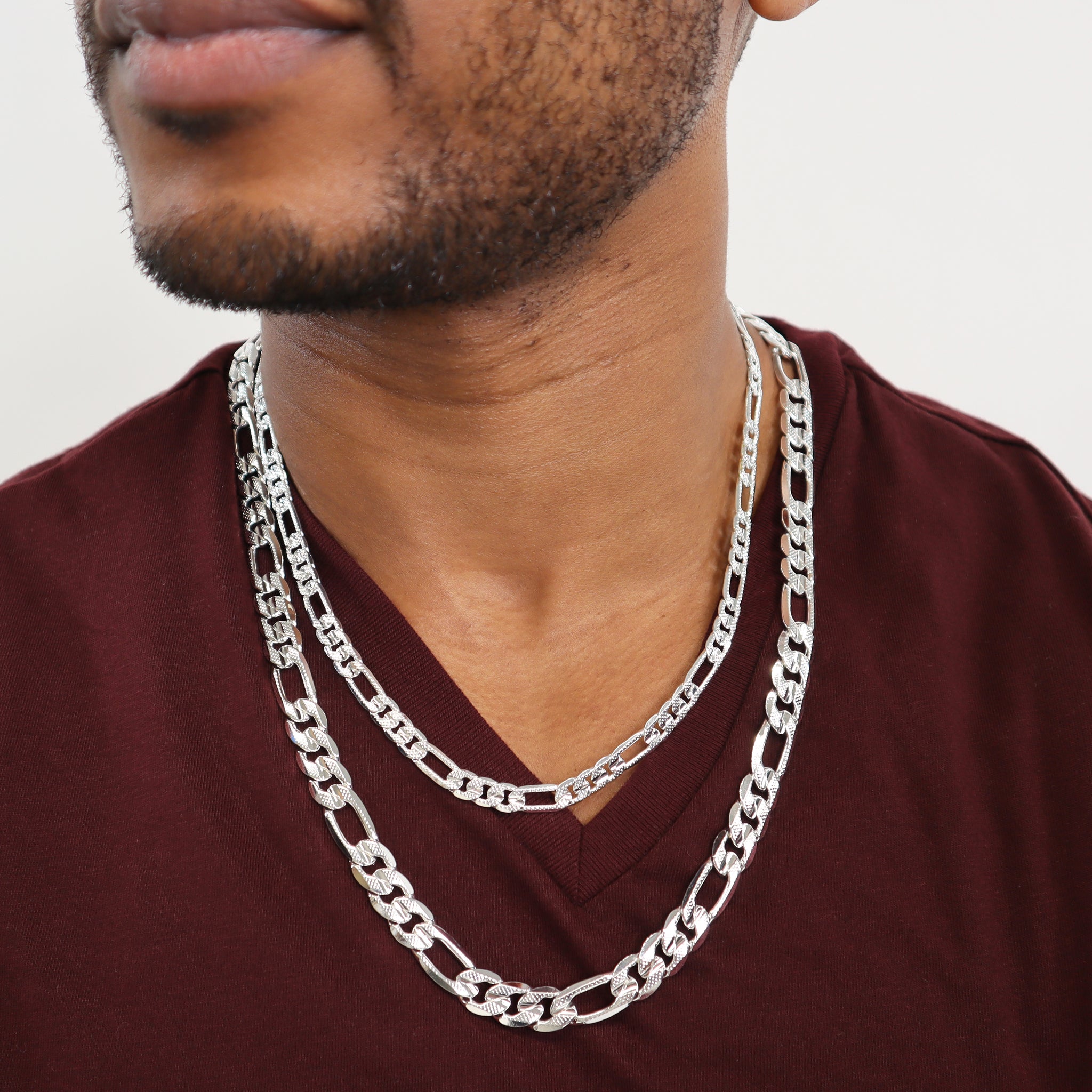 SDG118 8MM Concave Textured Figaro Chain – Three Brothers