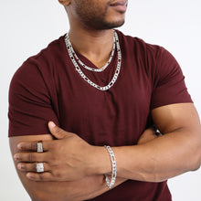 Cargar imagen en el visor de la galería, SDG120 9MM Concave Textured Figaro Chain
