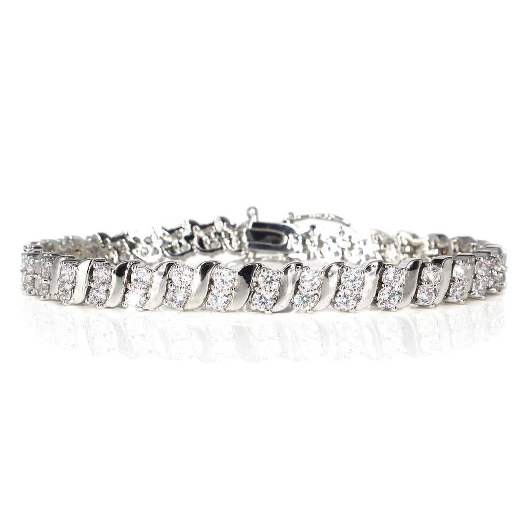 IS021S Rhodium Tennis Bracelet