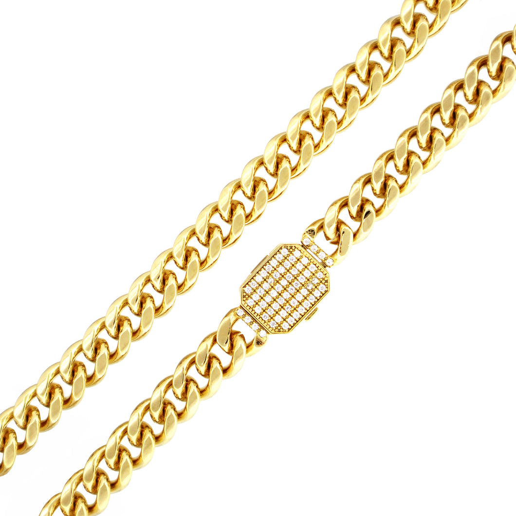 PCC 125R 8MM Iced Lock Cuban Chain