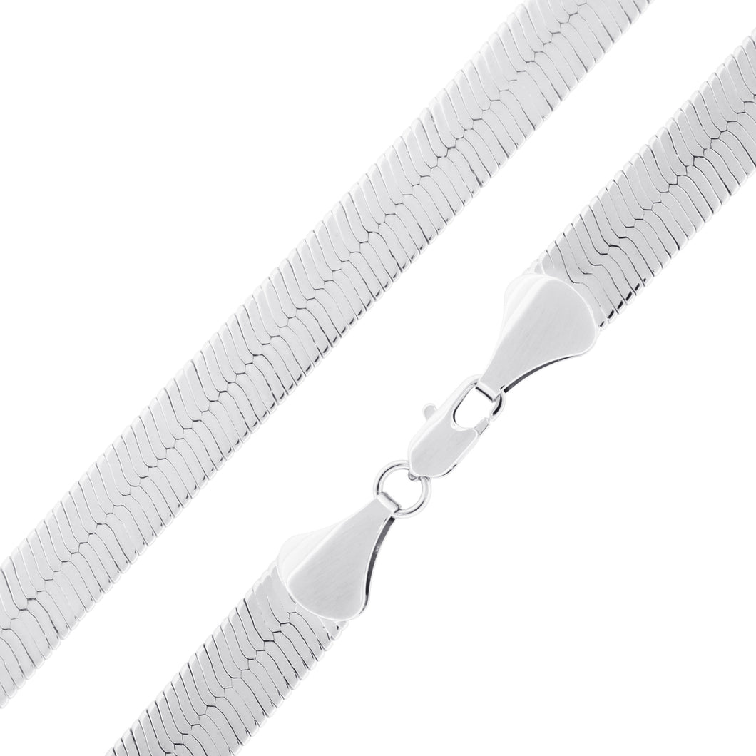 S6000 11MM Silver Herringbone Chain
