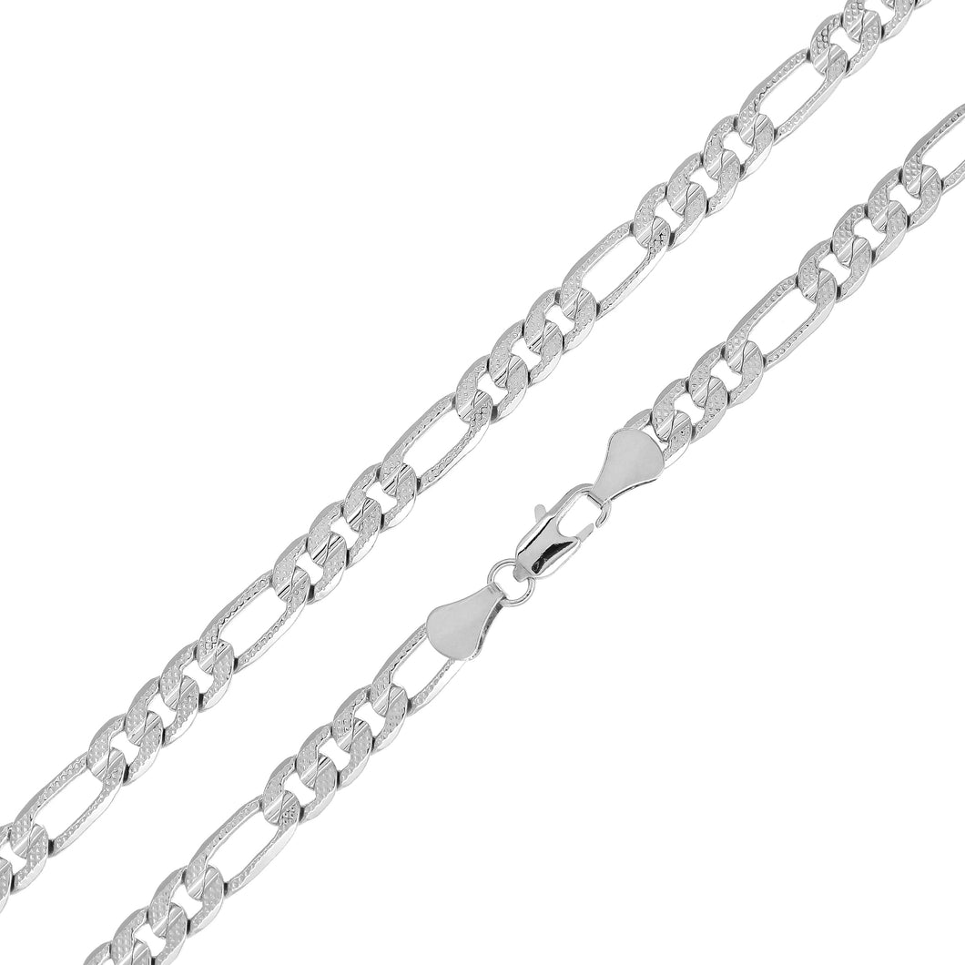 SDG114 6MM Concave Textured Figaro Chain