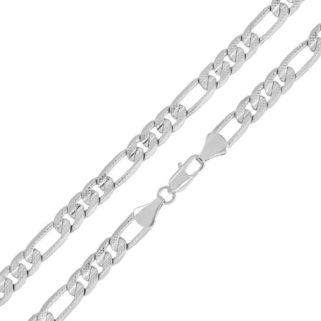 SDG118 8MM Concave Textured Figaro Chain