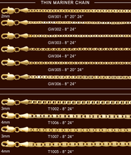 Cargar imagen en el visor de la galería, GW306 2MM Gold Thin Mariner Chain
