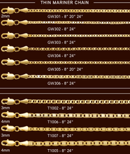 Cargar imagen en el visor de la galería, GW303 2MM Gold Thin Mariner Chain
