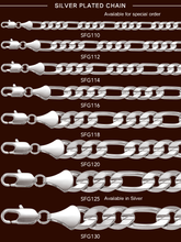 Cargar imagen en el visor de la galería, SFG118 8MM Concaved Figaro Chain
