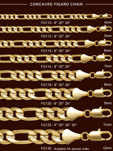 Cargar imagen en el visor de la galería, FG114 6MM Concaved Figaro Chain
