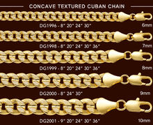 Cargar imagen en el visor de la galería, DG2001 10MM Concave Textured Cuban Chain
