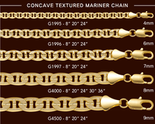 Cargar imagen en el visor de la galería, G4000 8MM Concave Textured Mariner Chain
