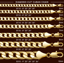 Cargar imagen en el visor de la galería, B310 12MM Diamond Cut Cuban Chain
