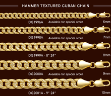 Cargar imagen en el visor de la galería, DG1996A 6MM Hammer Textured Cuban Chain
