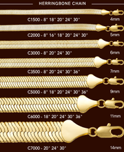 Load image into Gallery viewer, C1500 4MM Gold Herringbone Chain
