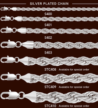 Cargar imagen en el visor de la galería, S400 3MM Silver Rope Chain
